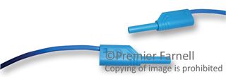 HIRSCHMANN TEST AND MEASUREMENT 975696702 Test Lead, 2mm Banana Plug to 2mm Banana Plug, Blue, 1 kV, 10 A, 1 m
