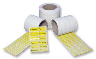 TE CONNECTIVITY EET-1325P-4 Label, Self Adhesive, 12.7mm H x 25.4mm W, Polyester, Yellow, 10000