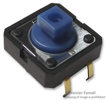 OMRON ELECTRONIC COMPONENTS B3F5050 Tactile Switch, B3D Series, Top Actuated, Through Hole, Plunger for Cap, 130 gf, 50mA at 24VDC