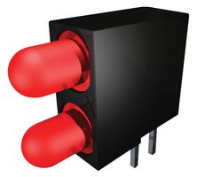 LUMEX SSF-LXH2103LIID/4 Circuit Board Indicator, Red, 2 LEDs, Through Hole, T-1 (3mm), 20 mA, 40 mcd