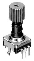 ALPS ALPINE EC11E152U402 Rotary Encoder, Push Lock, Mechanical, Incremental, 15 PPR, 30 Detents, Vertical, With Push Switch