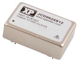 XP POWER JCD0624D09 Isolated Through Hole DC/DC Converter, 2:1 Input, ITE, DIP, 2:1, 6 W, 2 Output, 9 V