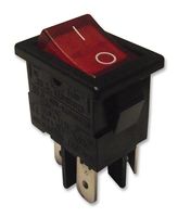 ARCOLECTRIC / BULGIN LIMITED H8553VBNACB Rocker Switch, On-Off, DPST, Non Illuminated, Panel Mount, Red, 8500 Series