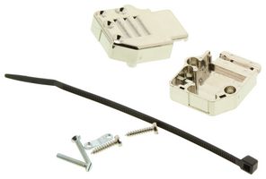 AMPHENOL COMMUNICATIONS SOLUTIONS 863093C09MLF D Sub Backshell, Metallised, DE, 90°, 180°, Thermoplastic Body