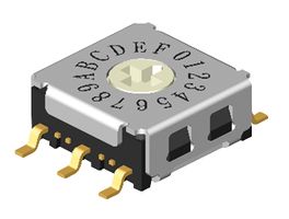 MULTICOMP PRO MCRJM3-16R-Q Rotary Coded Switch, Surface Mount, 16 Position, 24 VDC, Hexadecimal, 25 mA