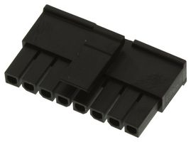 MOLEX 43645-0800 Connector Housing, Black, Micro-Fit 3.0 43645 Series, Receptacle, 8 Ways, 3 mm