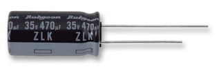 RUBYCON 35ZLK220M10X12.5 Electrolytic Capacitor, Miniature, 220 µF, 35 V, ± 20%, Radial Leaded, 4000 hours @ 105°C, Polar