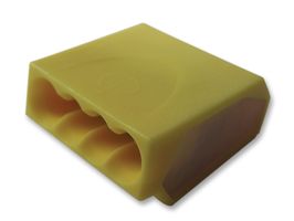 MULTICOMP PC254X-Y Rectangular Power Connector, Push-In, Yellow, 4 Contacts, Crimp, Receptacle