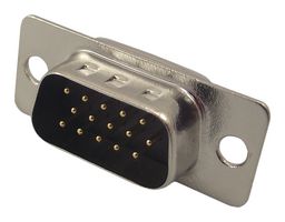 NORCOMP 180-M15-103L001 D Sub Connector, HD15, High Density, Plug, 180 M Series, 15 Contacts, DE, Solder Cup