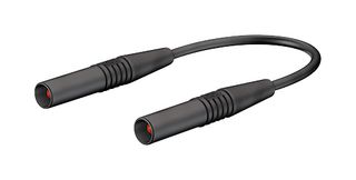 STAUBLI 21.5080-4 Test Lead,  4mm Banana Plug to 4mm Banana Plug, Black, 1000 V, 32 A, 1 m