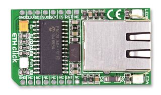 MIKROELEKTRONIKA MIKROE-971 Daughter Board, ETH Click, ENC28J60 Stand alone Ethernet Controller, mikroBus Form Factor