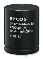 TDK B41252A6159M000 Electrolytic Capacitor, Snap-in, 15000 µF, 50 V, ± 20%, Snap-In, 2000 hours @ 105°C
