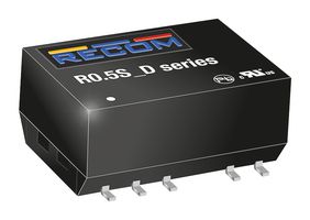 RECOM POWER R0.5D-2412 Isolated Surface Mount DC/DC Converter, ITE, 1:1, 500 mW, 2 Output, 12 V