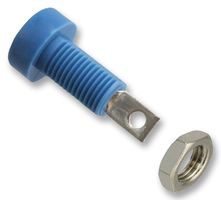 JOHNSON - CINCH CONNECTIVITY 108-0910-001 Banana Test Connector, Jack, Panel Mount, 15 A, 7 kV, Tin Plated Contacts, Blue