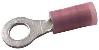 MOLEX 19324-0004 Ring Tongue Terminal, M4, #8, 1 mm², Avikrimp 19324 Series, Red
