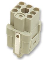 HARTING 09 12 007 3101 Heavy Duty Connector, Han Q, Insert, 8 Contacts, 3A, Receptacle