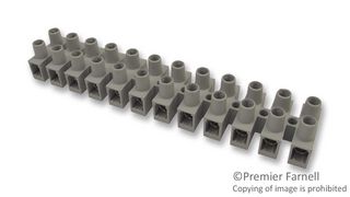 CAMDENBOSS CTSN633/12W Panel Mount Barrier Terminal Block, 1 Row, 12 Ways, 10 AWG, 30 A