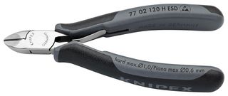 KNIPEX 77 02 120 H ESD Cutter, Precision, 120 mm, Diagonal, 2 mm, 83 °