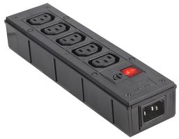 BULGIN LIMITED PXD301/050/01/1 Extension Lead, IEC Distribution Unit, 5 Outlets, IEC 60320 C13, 10 A, 250 V, IEC 60320 C14 Inlet