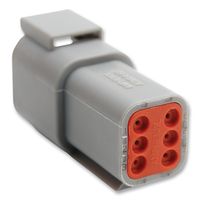 AMPHENOL SINE/TUCHEL ATM04-6P Automotive Connector Housing, ATM Series, Receptacle, 6 Ways, ATM Series Pin Contacts