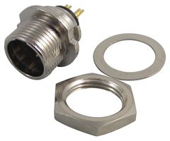 REAN RT3MPR XLR Connector, Mini XLR, 3 Contacts, Plug, Panel Mount, Gold Plated Contacts, Zinc Body, TINY xlr