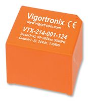 VIGORTRONIX VTX-214-001-105 AC/DC PCB Mount Power Supply (PSU), ITE, 1 Output, 1 W, 5 VDC, 200 mA