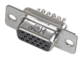 AMPHENOL COMMUNICATIONS SOLUTIONS L77HDE15S D Sub Connector, High Density, Receptacle, HD, 15 Contacts, DE, Solder Cup