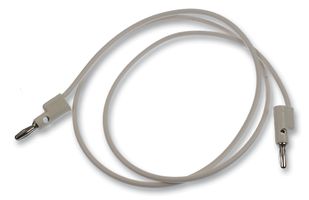 POMONA B-36-9 Test Lead, 4mm Banana Plug to 4mm Banana Plug, White, 60 V, 15 A, 914.4 mm