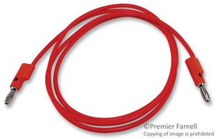 POMONA B-48-3 Test Lead, 4mm Banana Plug to 4mm Banana Plug, Orange, 60 V, 15 A, 1.219 m