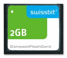 SWISSBIT SFCF2048H2BU2TO-I-MS-527-STD Flash Memory Card, Compact Flash Card, Type I, 2 GB