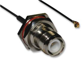 AMPHENOL RF 336206-14-0150 RF / Coaxial Cable Assembly, 5.91 ", 150 mm, 1.37mm, AMC Right Angle Plug, TNC Bulkhead Jack