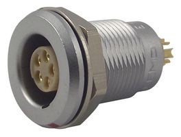 LEMO EGG.0T.305.CLL Circular Connector, Sealed Circular Connector, 0T Series, Panel Mount Receptacle, 5 Contacts