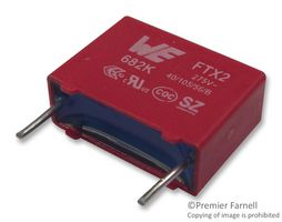WURTH ELEKTRONIK 890324023015CS Safety Capacitor, Metallized PP, Radial Box - 2 Pin, 0.047 µF, ± 10%, X2, Through Hole