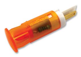 APEM QS101XXO24 LED Panel Mount Indicator, Snap-in, Orange, 24 VDC, 10 mm, 20 mA, 30 mcd, Not Rated