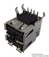 TE CONNECTIVITY - AMP 5787745-1 USB Stacked Connector, USB Type A, USB 2.0, 8 Ways, Right Angle, Copper Alloy
