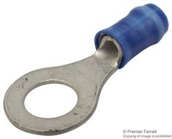 AMP - TE CONNECTIVITY 31906 Ring Tongue Terminal, M6, 1/4", 14 AWG, 2.5 mm², PIDG, Blue