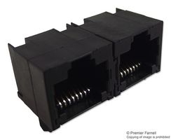 TE CONNECTIVITY - AMP 5406526-1 Modular Connector, RJ45 Jack, 1 x 2 (Ganged), 8P8C, Cat5, Through Hole Mount