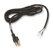 VOLEX 17419 10 B1 Mains Power Cord, NEMA 5-15P to Free End, 2.743 m, 13 A, 125 VAC, Black