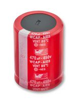 WURTH ELEKTRONIK 861221486024 Electrolytic Capacitor, Snap-in, 560 µF, 450 V, ± 20%, Snap-In, 3000 hours @ 85°C