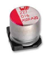 WURTH ELEKTRONIK 865230542002 SMD Aluminium Electrolytic Capacitor, Radial Can - SMD, 10 µF, 35 V, 5000 hours @ 105°C, Polar