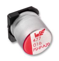 WURTH ELEKTRONIK 875115357006 Polymer Aluminium Electrolytic Capacitor, 470 µF, 16 V, Radial Can - SMD, 0.011 ohm