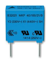 TDK B32024A3105M000 Safety Capacitor, Metallized PP, Radial Box - 2 Pin, 1 µF, ± 20%, Y2, Through Hole