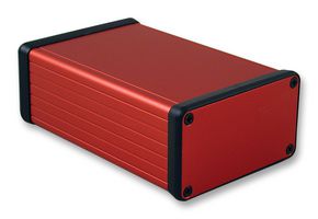 HAMMOND 1455K1201RD Metal Enclosure, 1455 Series, Extruded With Metal End Panels, Small, Extruded Aluminium, 43 mm