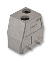 HARTING 19 30 010 0465 Heavy Duty Connector, M20 Dual Top Entry, 4 Pegs, High Profile, Hood, Top Entry, Aluminium Body