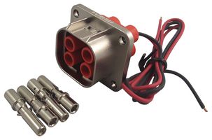 AMPHENOL INDUSTRIAL PL084Y-41-6 Rectangular Power Connector, Panel Mount, 4 Contacts, PowerLok 40, Panel Mount, Busbar Screw