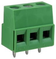 CAMDENBOSS CTB0102/3 Wire-To-Board Terminal Block, Standard Rising Clamp, 5 mm, 3 Ways, 22 AWG, 12 AWG, 3.3 mm², Screw