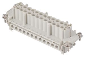 MOLEX / GWCONNECT 7324.6007.0 Heavy Duty Connector, 24+PE Signal, Wire Protection, 93601, Insert, 24 Contacts, 24B, Receptacle