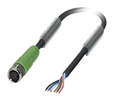 PHOENIX CONTACT 1522192 Sensor Cable, M8 Receptacle, Free End, 6 Positions, 1.5 m, 4.9 ft