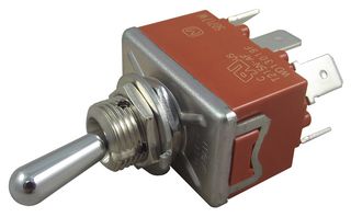 PANASONIC T215N-AULF Toggle Switch, Standard Type, On-On, DPDT, Non Illuminated, T-15 Series, Panel Mount, 15 A