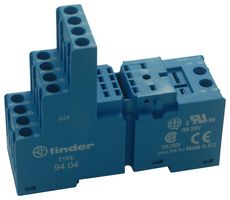 FINDER 94.04 Relay Socket, DIN Rail, Panel, Screw, 14 Pins, 10 A, 250 V, 94 Series